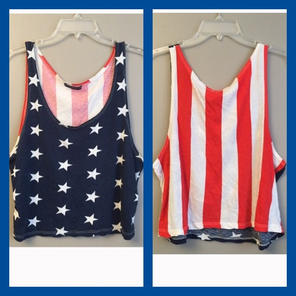 Brandy Melville Tops - Brandy Melville American Flag tank top‎ shirt